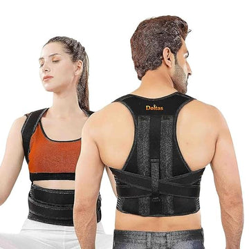 DOLTAS Posture Corrector for Men & Women – Adjustable Back Brace with Lumbar Support, Shoulder Support & Waist Belt for Pain Relief & Better Posture