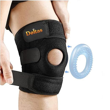 DOLTAS Open Patella Premium Knee Brace with Gel for Knee Pain Men & Women | Enhanced Support for Ligament Tear, Arthritis, Adjustable Bi-Directional Straps, Joint Pain Relief |Universal (Pack of 1)