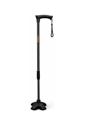DOLTAS Walking Stick with Self Standing Base | Adjustable Height Lightweight| Ergonomic Grip Walking Cane for Men & Women | Stable Base Leg Support Stick for Elderly, Patients & Disabled.