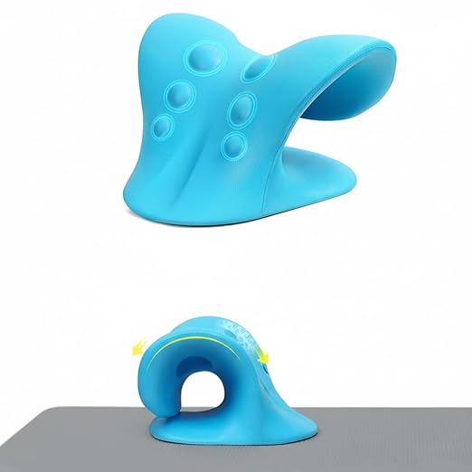 DOLTAS Neck Support Stretcher - Cervical Traction Device for Neck & Shoulder Pain Relief, Massage Relaxer, Acupressure Chiropractic Support (SKY BLUE)