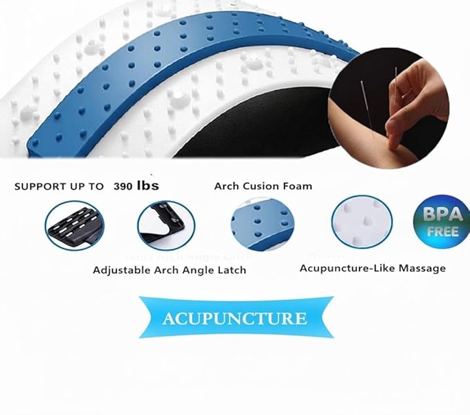 DOLTAS Back Support Stretcher – Spinal Pain Relief & Multi-Level Lumbar Region Support for Lower & Upper Muscle Pain Relief – Manual Massager for Spinal Curve Relaxation | (White)