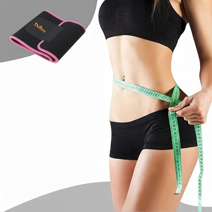 DOLTAS Sweat Slim Belt for Men & Women – Tummy Trimmer for Fat Loss, Stomach Shaping & Workout Support – Adjustable Waist Trainer for Enhanced Sweat & Core