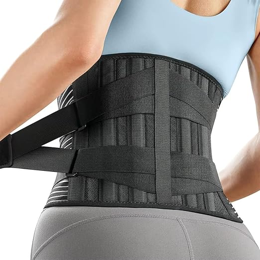 DOLTAS Lumber Sacral Belt for Lower Back Pain Relief LS belt with four Aluminium plates & Adjustable Back support for Men & Women Universal (BLACK) ASIN: B0F5X47NQ4