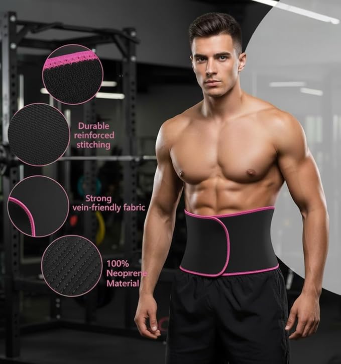 DOLTAS Sweat Slim Belt for Men & Women – Tummy Trimmer for Fat Loss, Stomach Shaping & Workout Support – Adjustable Waist Trainer for Enhanced Sweat & Core