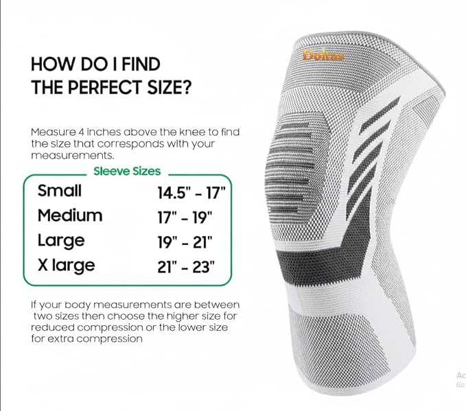 DOLTAS Active Knee Cap Support Compression Knee Brace – Joint Support for Sports, Gym, Running, and Injury Recovery – Breathable & Comfortable Knee Sleeve for Men & Women | XL