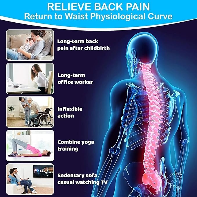 DOLTAS Back Support Stretcher – Spinal Pain Relief & Multi-Level Lumbar Region Support for Lower & Upper Muscle Pain Relief – Manual Massager for Spinal Curve Relaxation | (White)