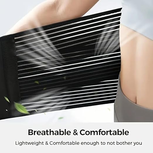 DOLTAS Lumber Sacral Belt for Lower Back Pain Relief LS belt with four Aluminium plates & Adjustable Back support for Men & Women Universal (BLACK) ASIN: B0F5X47NQ4
