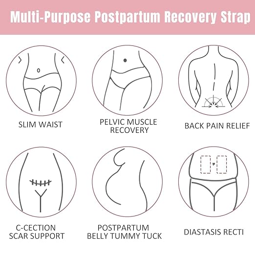 DOLTAS 3-in-1 Post Pregnancy Abdominal Belt for Women – C-Section Abdomen Belt & Belly Wrap for After Delivery Recovery – Adjustable Postpartum Belt, Maternity Belt for Waist, Pelvis & Tummy Support (Free Size) (BEIGE)