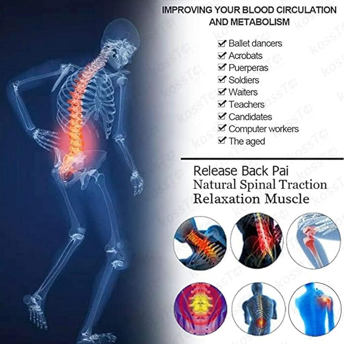 DOLTAS Back Support Stretcher – Spinal Pain Relief & Multi-Level Lumbar Region Support for Lower & Upper Muscle Pain Relief – Manual Massager for Spinal Curve Relaxation | (White)