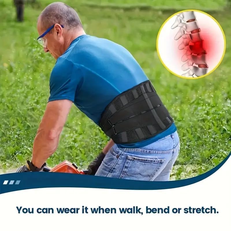 DOLTAS Lumber Sacral Belt for Lower Back Pain Relief LS belt with four Aluminium plates & Adjustable Back support for Men & Women Universal (BLACK) ASIN: B0F5X47NQ4